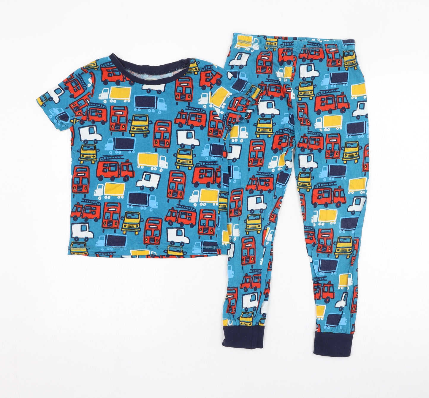 George Boys Blue Solid Cotton  Pyjama Set Size 6-7 Years  Pullover - Vehicle
