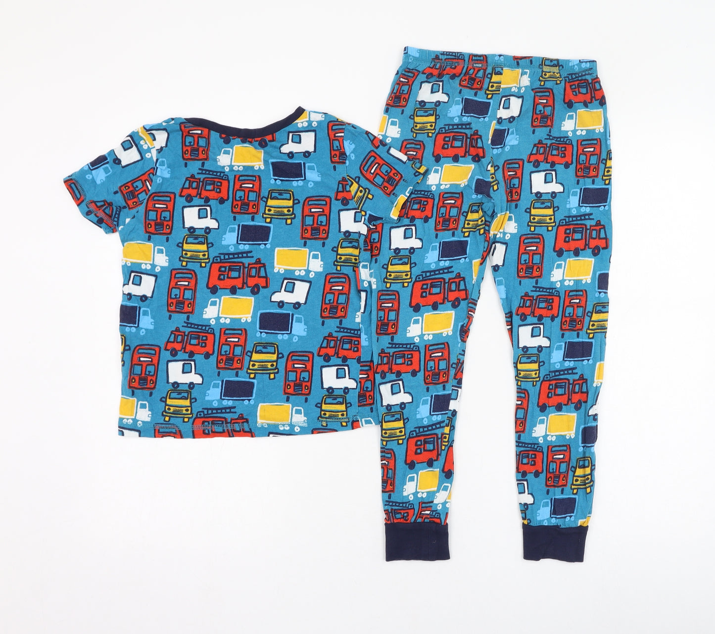 George Boys Blue Solid Cotton  Pyjama Set Size 6-7 Years  Pullover - Vehicle