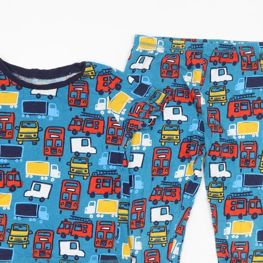 George Boys Blue Solid Cotton  Pyjama Set Size 6-7 Years  Pullover - Vehicle