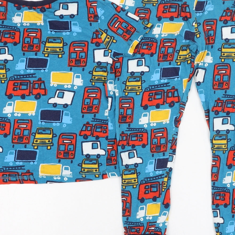George Boys Blue Solid Cotton  Pyjama Set Size 6-7 Years  Pullover - Vehicle