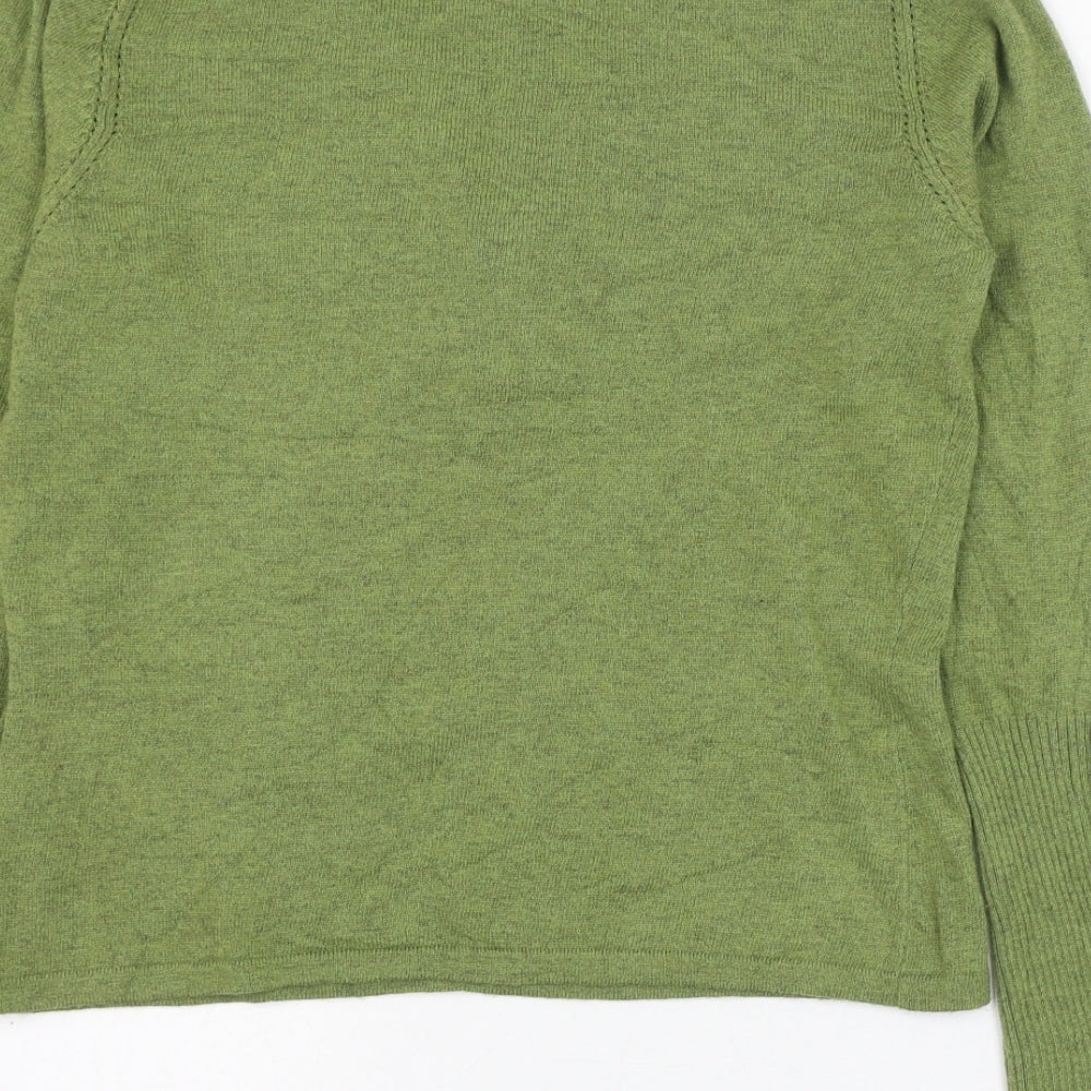 Principles Womens Green V-Neck  Cotton Pullover Jumper Size 12