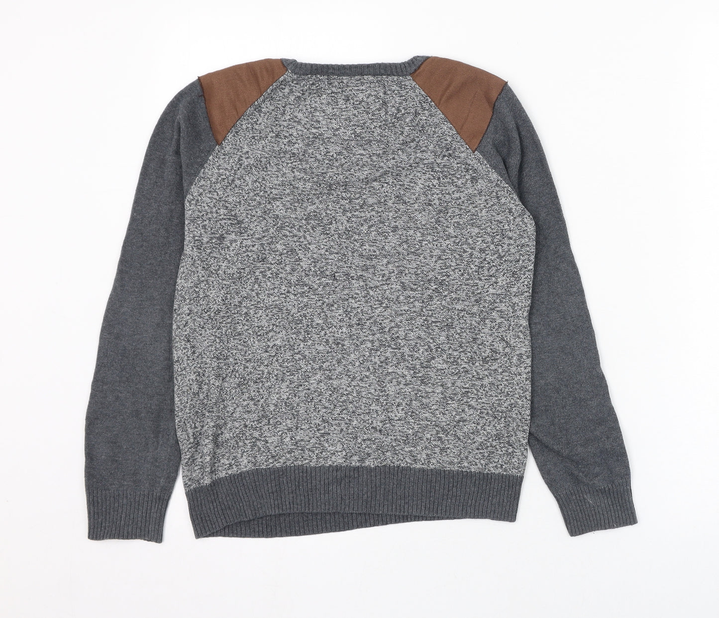 Primark Boys Grey Round Neck  Cotton Pullover Jumper Size 8-9 Years  Pullover