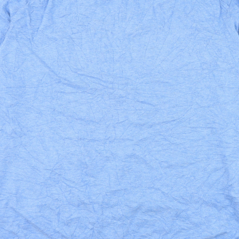 Marks and Spencer Mens Blue Collared  Cotton Pullover Jumper Size 2XL