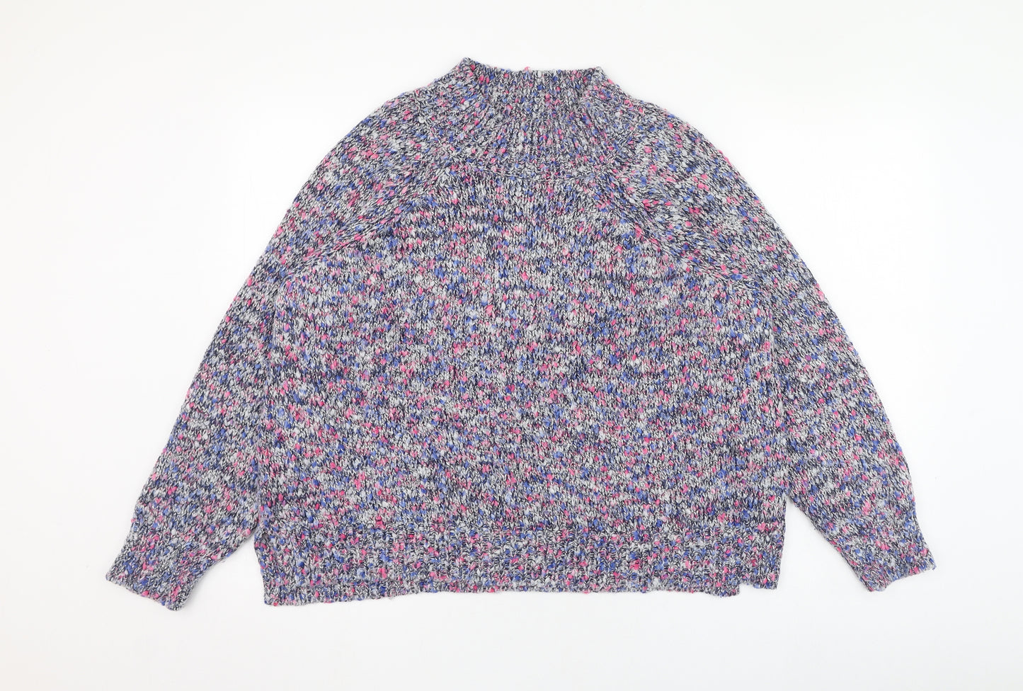 TU Womens Blue Round Neck  Polyester Pullover Jumper Size 14