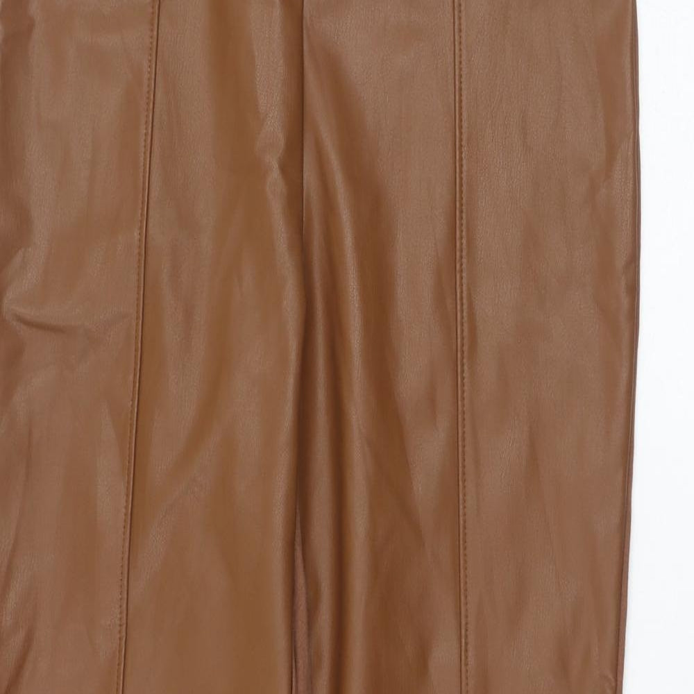 George Womens Brown  Polyurethane Capri Leggings Size 12 L28 in