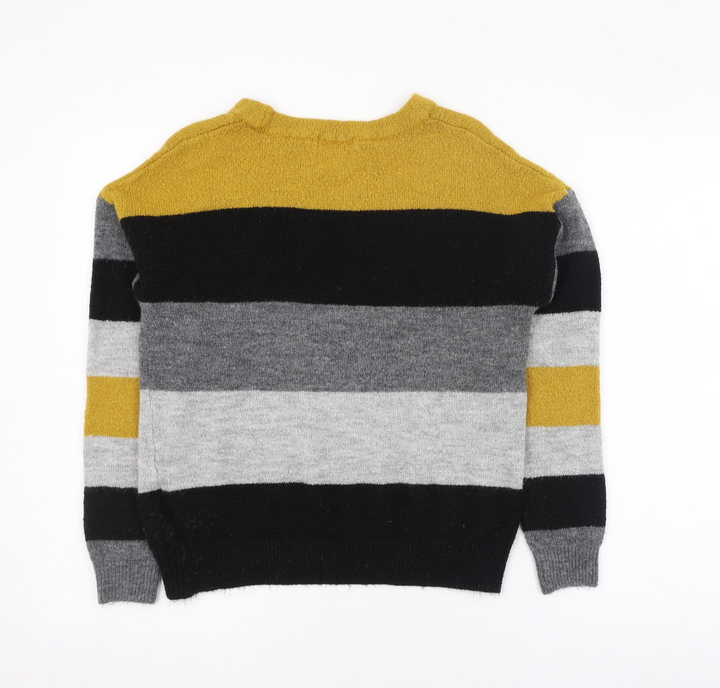 Jacqueline de Yong Womens Multicoloured Round Neck Striped Acrylic Pullover Jumper Size S