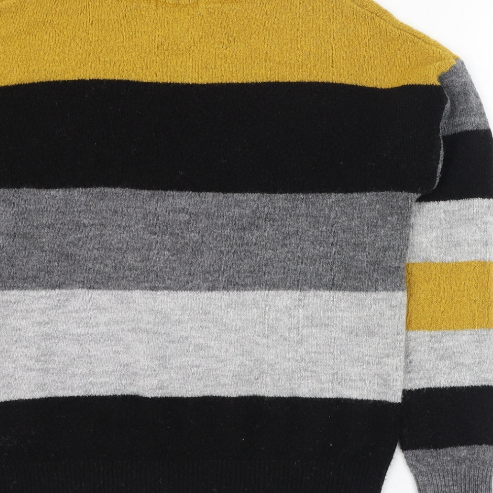 Jacqueline de Yong Womens Multicoloured Round Neck Striped Acrylic Pullover Jumper Size S