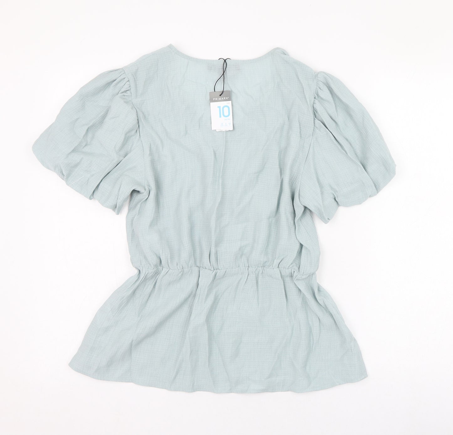 Primark Womens Green  Viscose Wrap Blouse Size 10 V-Neck