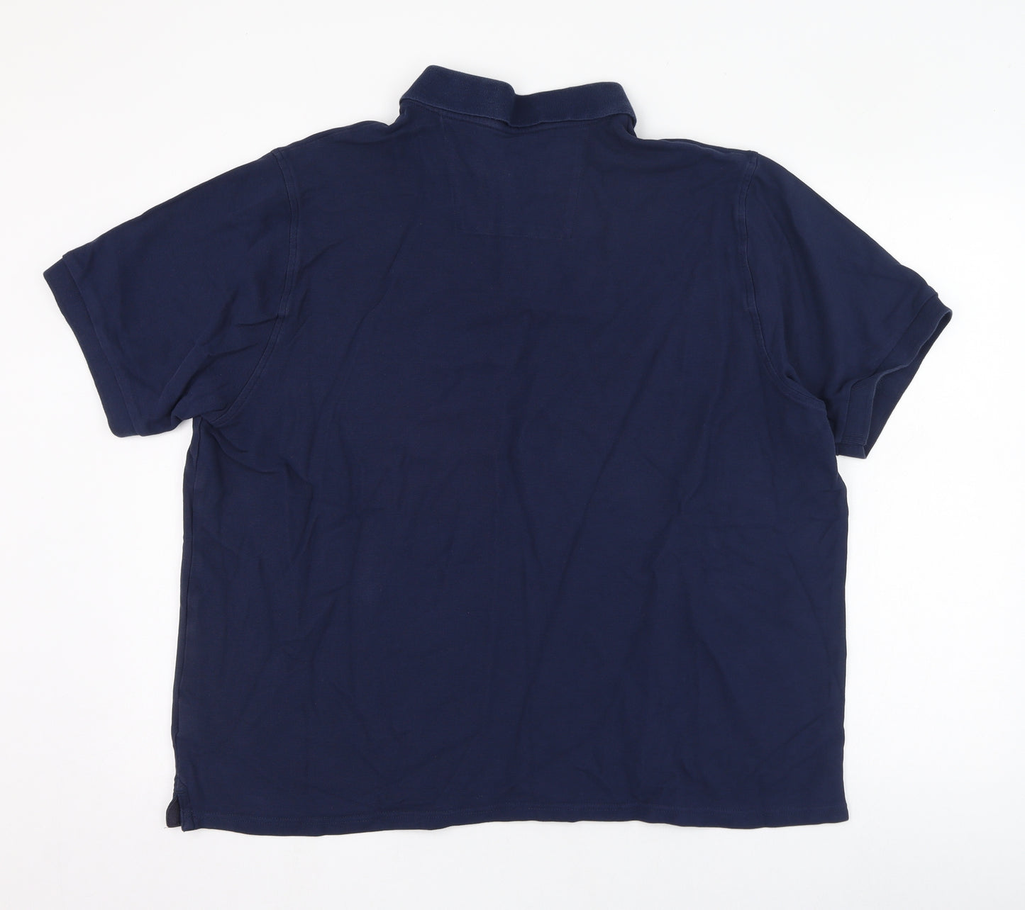 Marks and Spencer Mens Blue  Cotton  Polo Size 2XL Collared Pullover