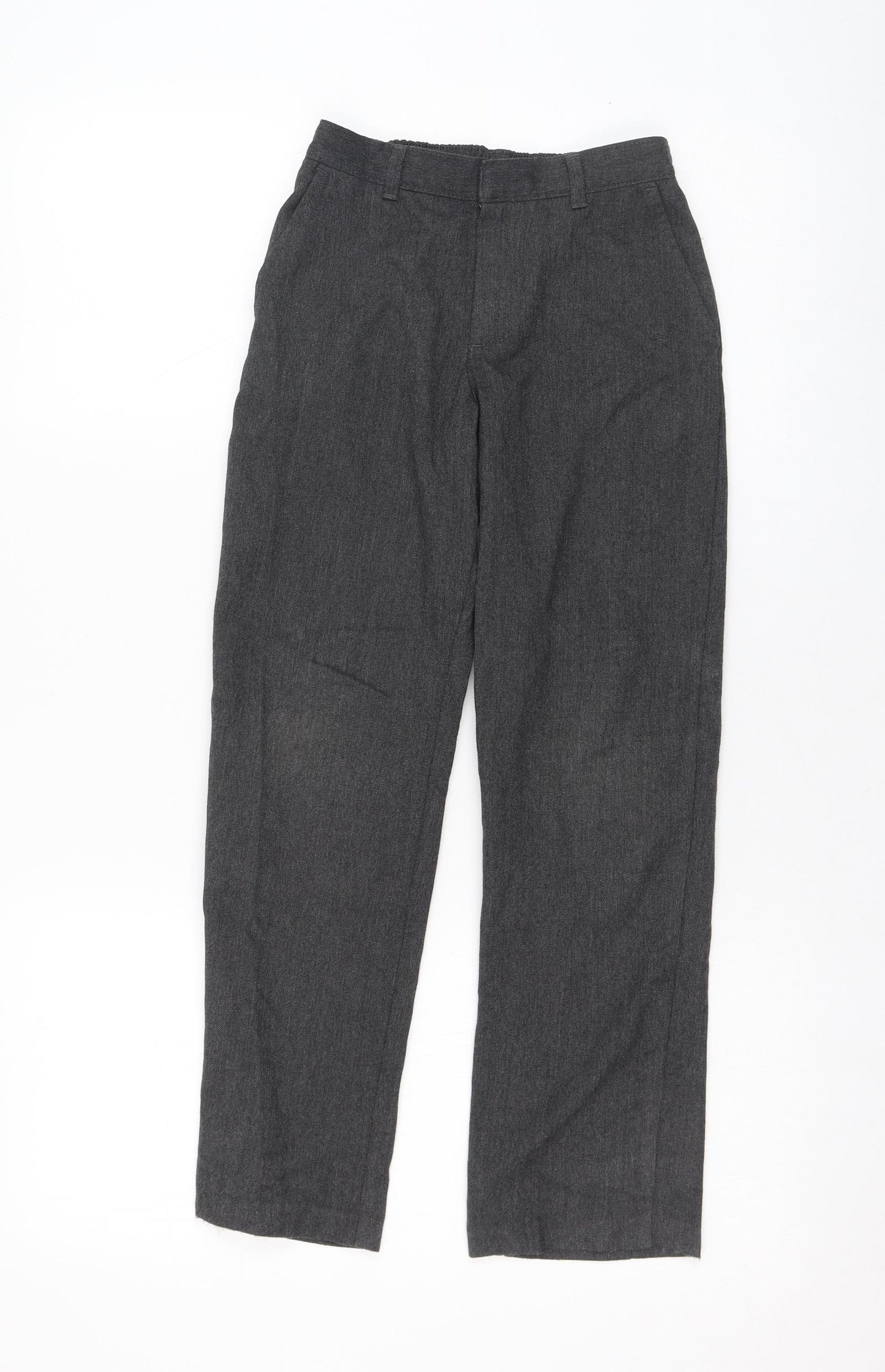 George Boys Grey  Polyester Dress Pants Trousers Size 7-8 Years  Regular Pullover - School