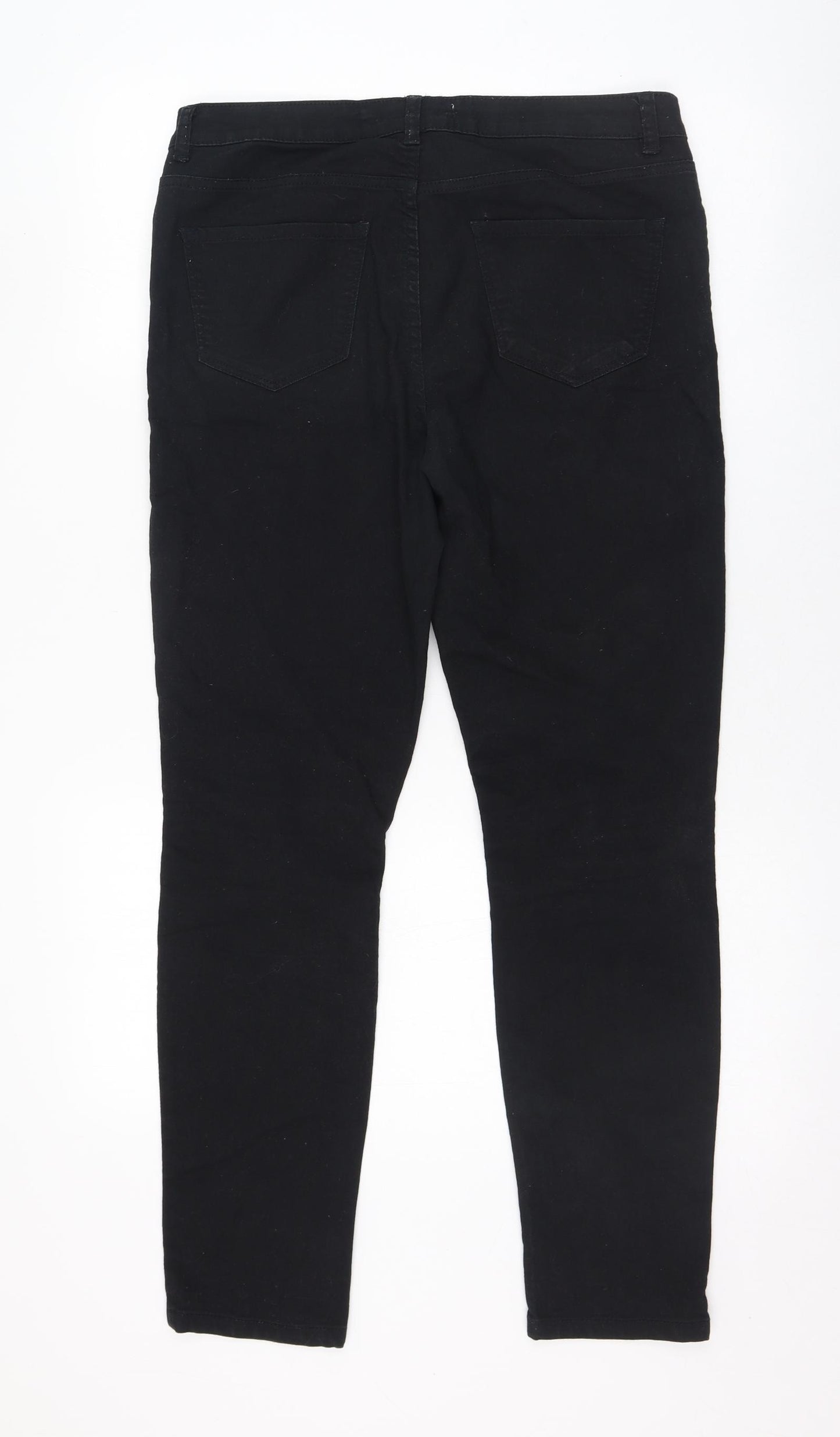 New Look Womens Black  Cotton Skinny Jeans Size 12 L28 in Regular Zip