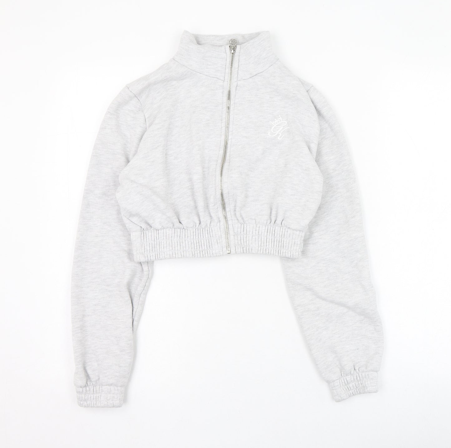 Gym King Womens Grey  Cotton Full Zip Sweatshirt Size 6  Zip - Cropped