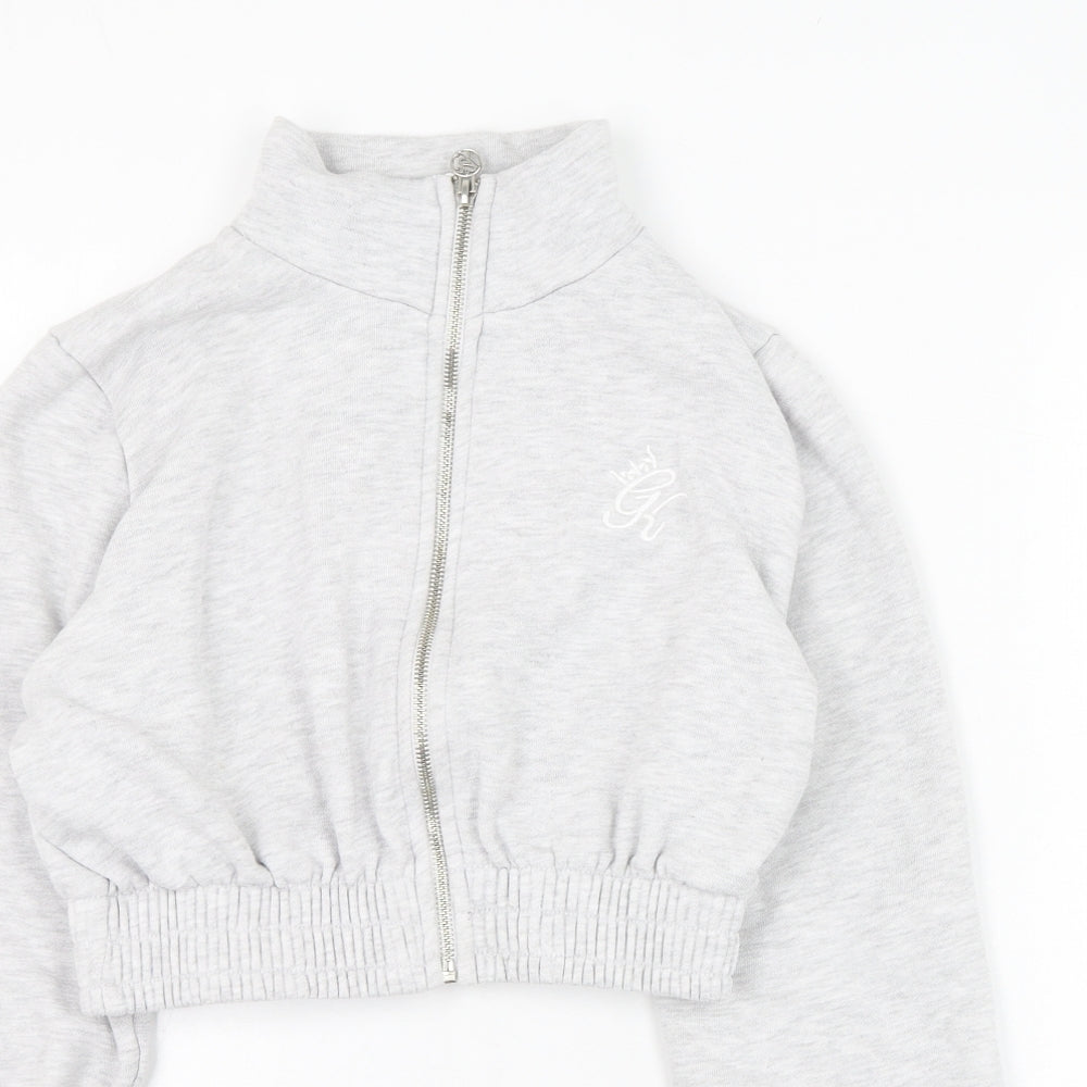 Gym King Womens Grey  Cotton Full Zip Sweatshirt Size 6  Zip - Cropped