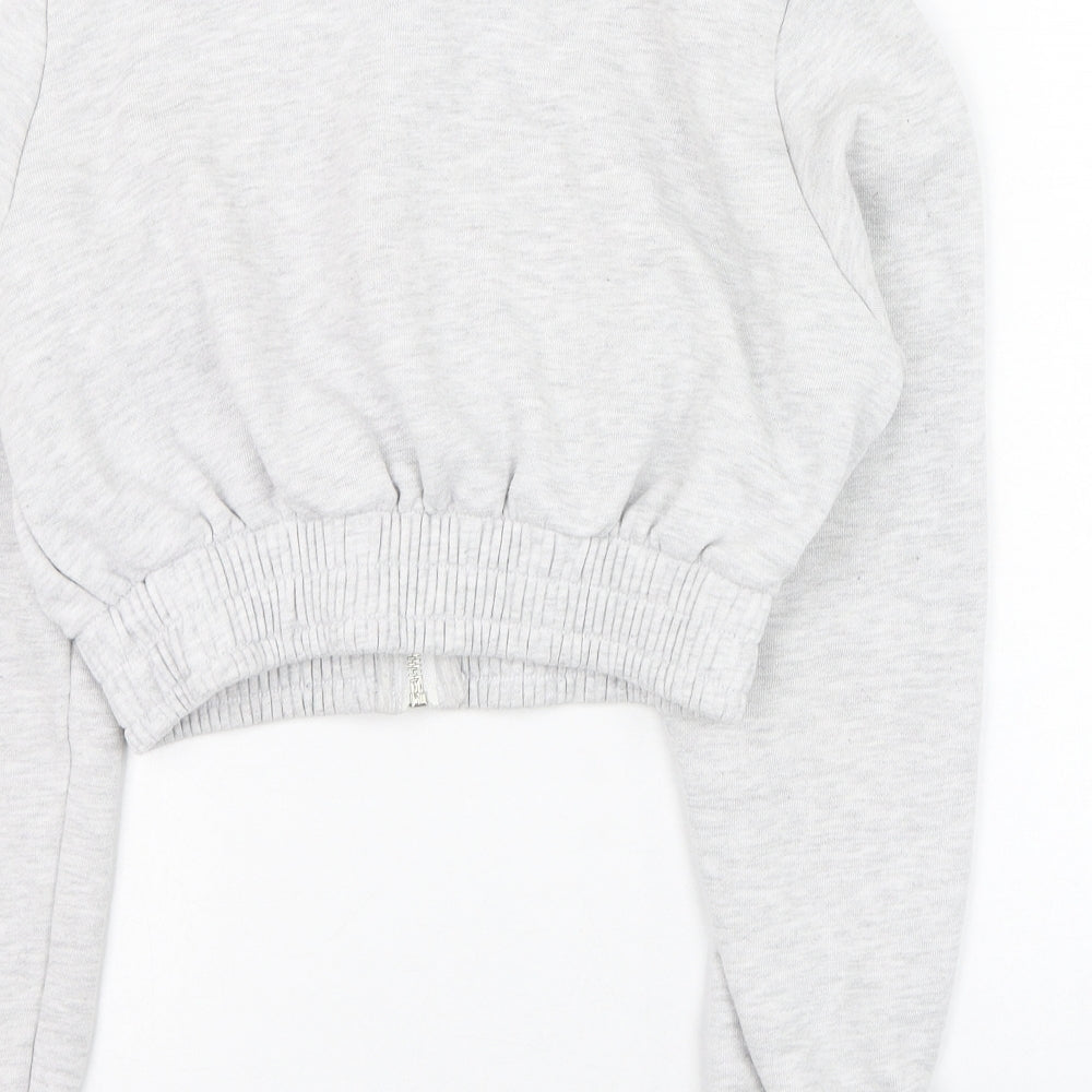 Gym King Womens Grey  Cotton Full Zip Sweatshirt Size 6  Zip - Cropped