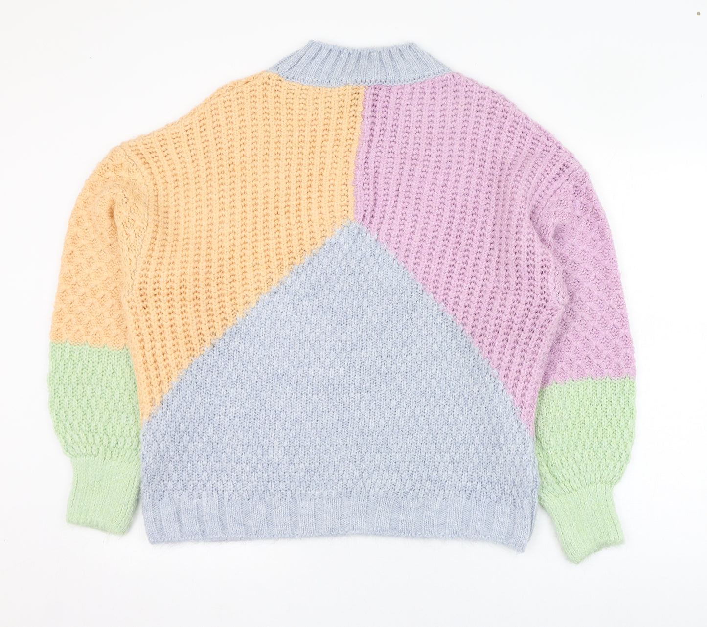 Primark Womens Multicoloured Round Neck  Polyester Pullover Jumper Size 14   - Colour block