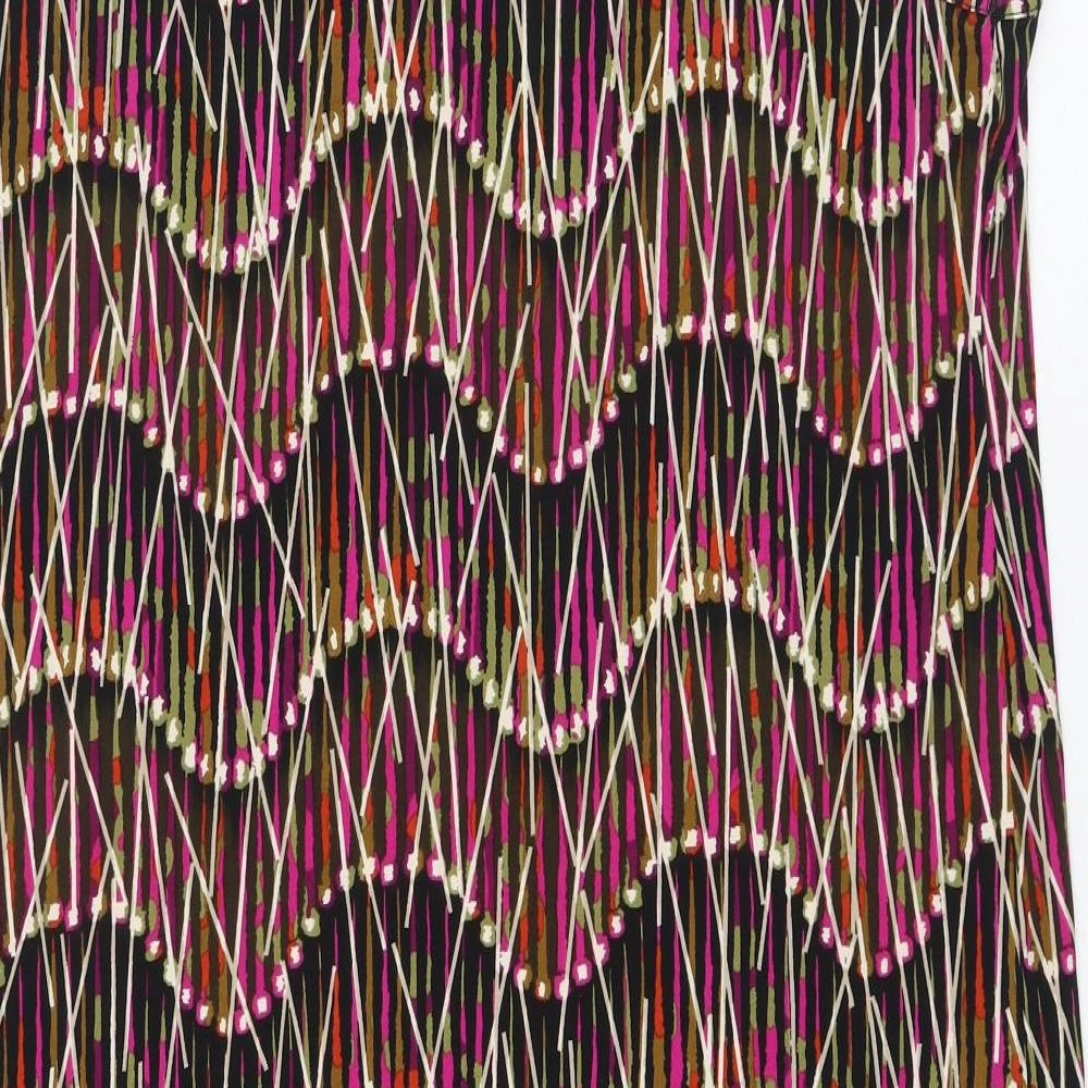 kIM & Co Womens Black Geometric Polyester Tank Dress  Size 2XL  Round Neck Pullover