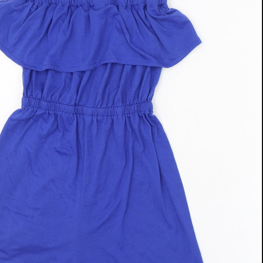 BeYou Womens Blue  Polyester Romper One-Piece Size 8 L4 in Pullover