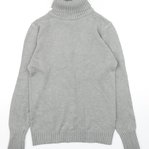 Preworn Womens Grey Roll Neck  Cotton Pullover Jumper Size 10