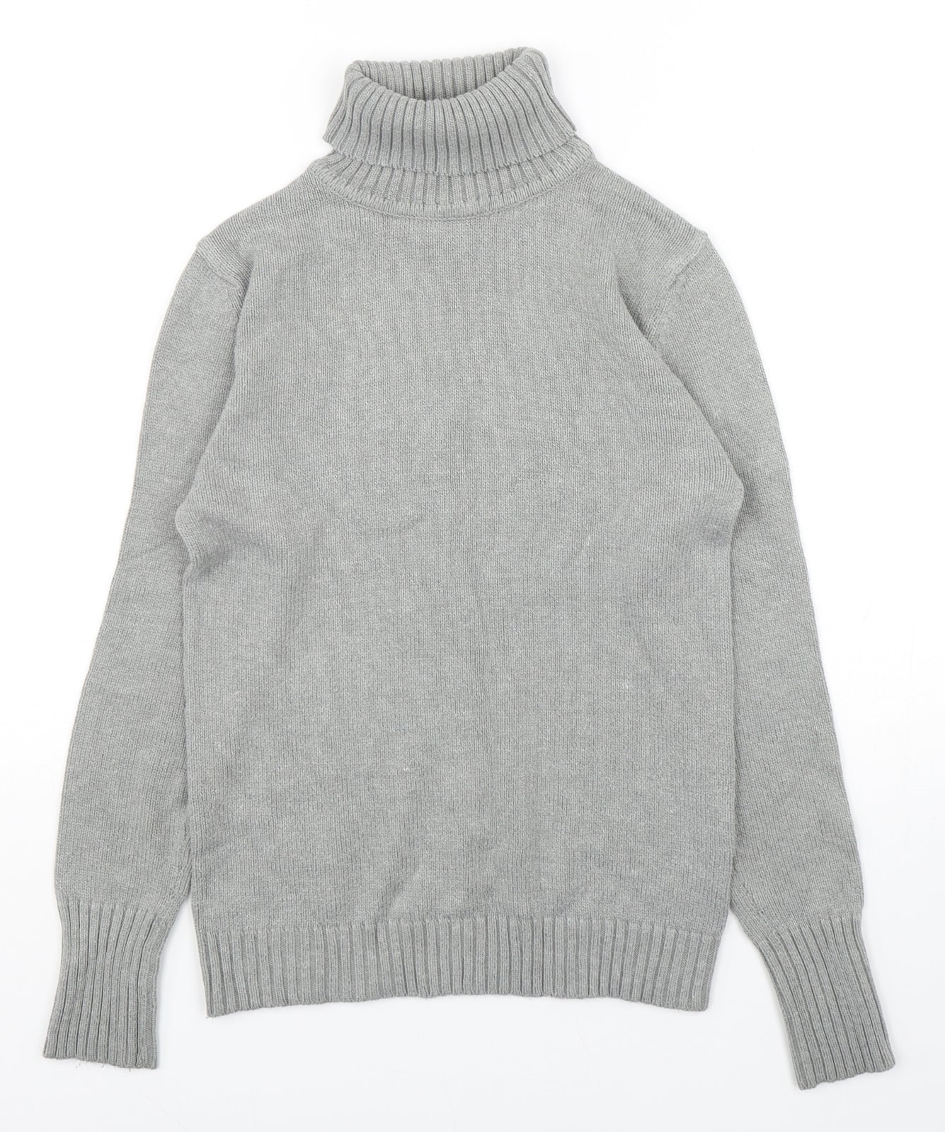 Preworn Womens Grey Roll Neck  Cotton Pullover Jumper Size 10