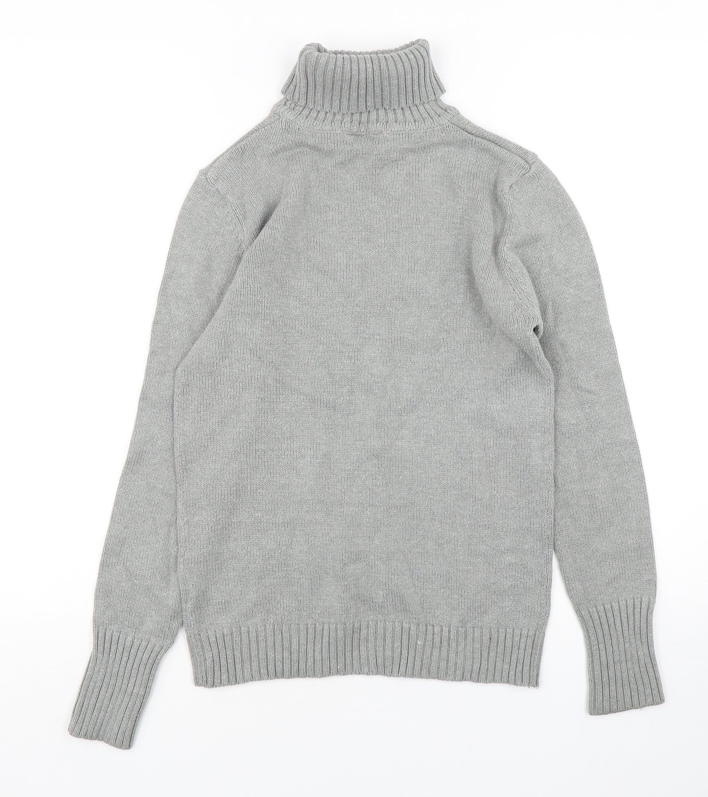 Preworn Womens Grey Roll Neck  Cotton Pullover Jumper Size 10