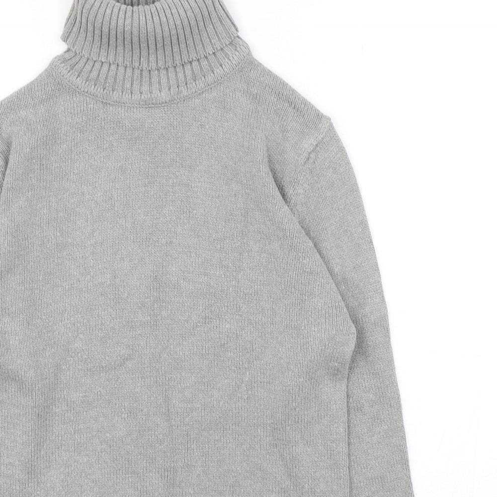 Preworn Womens Grey Roll Neck  Cotton Pullover Jumper Size 10