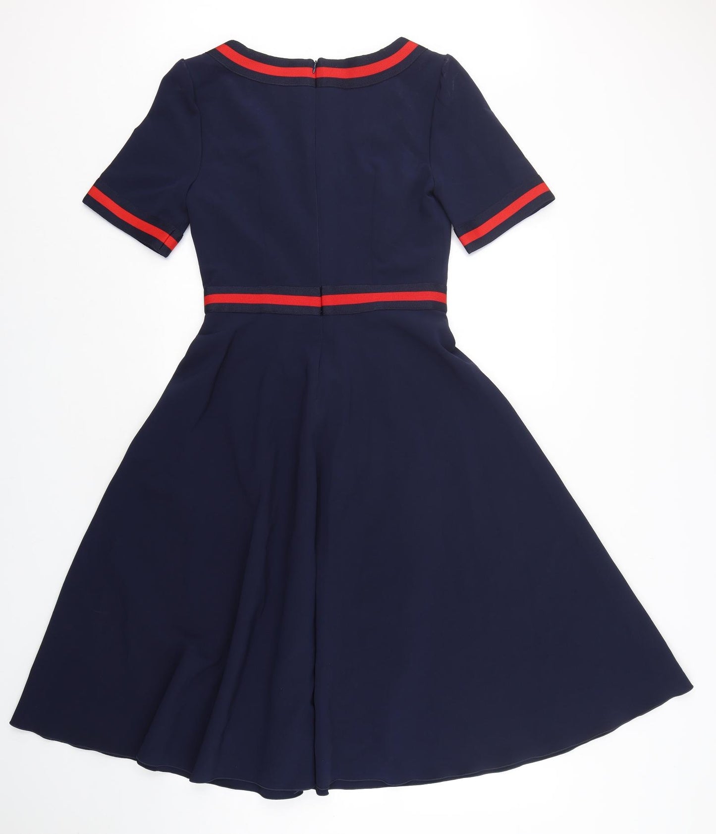 Nissa Womens Blue  Polyester Fit & Flare  Size 8  V-Neck