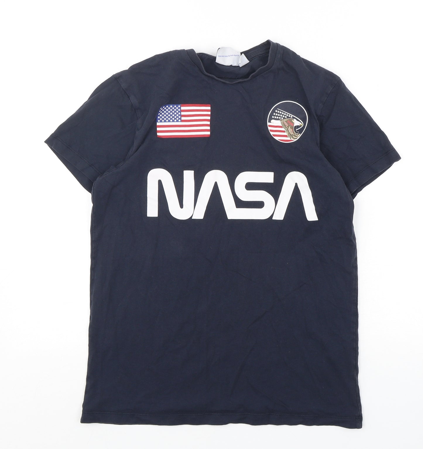Primark Mens Blue  Cotton  T-Shirt Size S Round Neck  - NASA