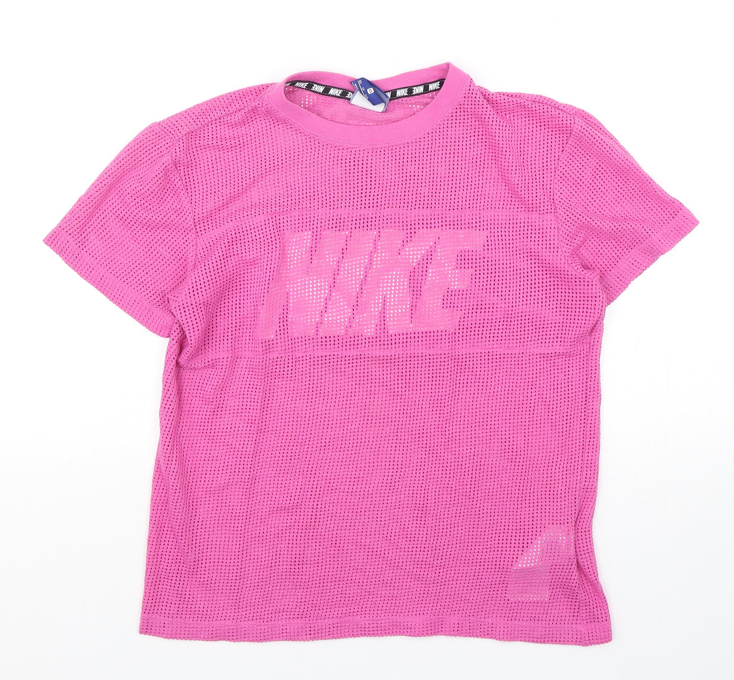 Nike Womens Pink  Polyester Basic T-Shirt Size XS Round Neck Pullover
