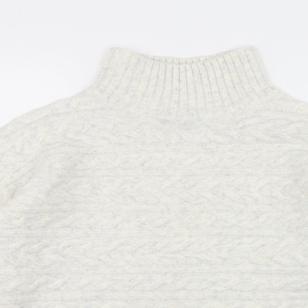 New Look Womens Grey Mock Neck  Acrylic Pullover Jumper Size M   - Cropped