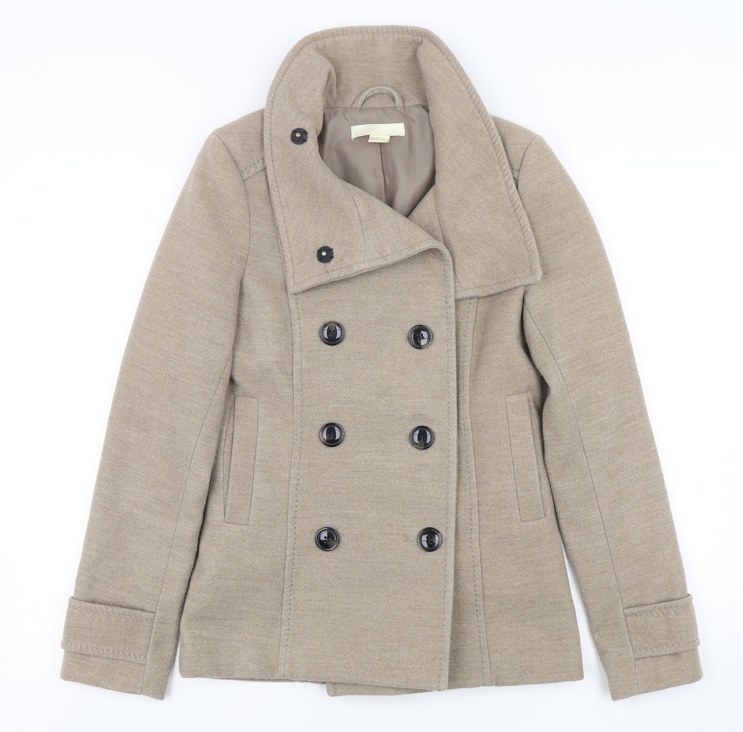H&M Womens Beige   Pea Coat Coat Size 4