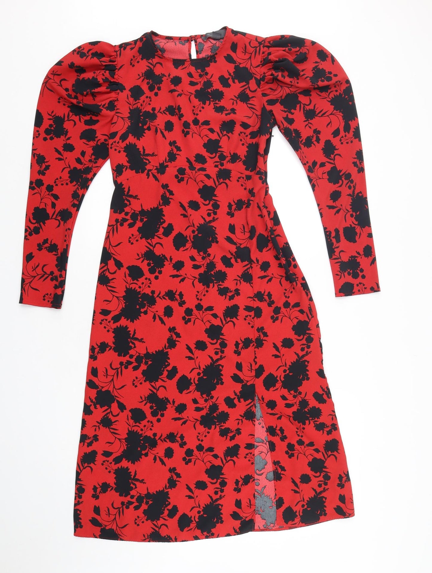 Primark Womens Multicoloured Floral Polyester A-Line  Size 6  Round Neck