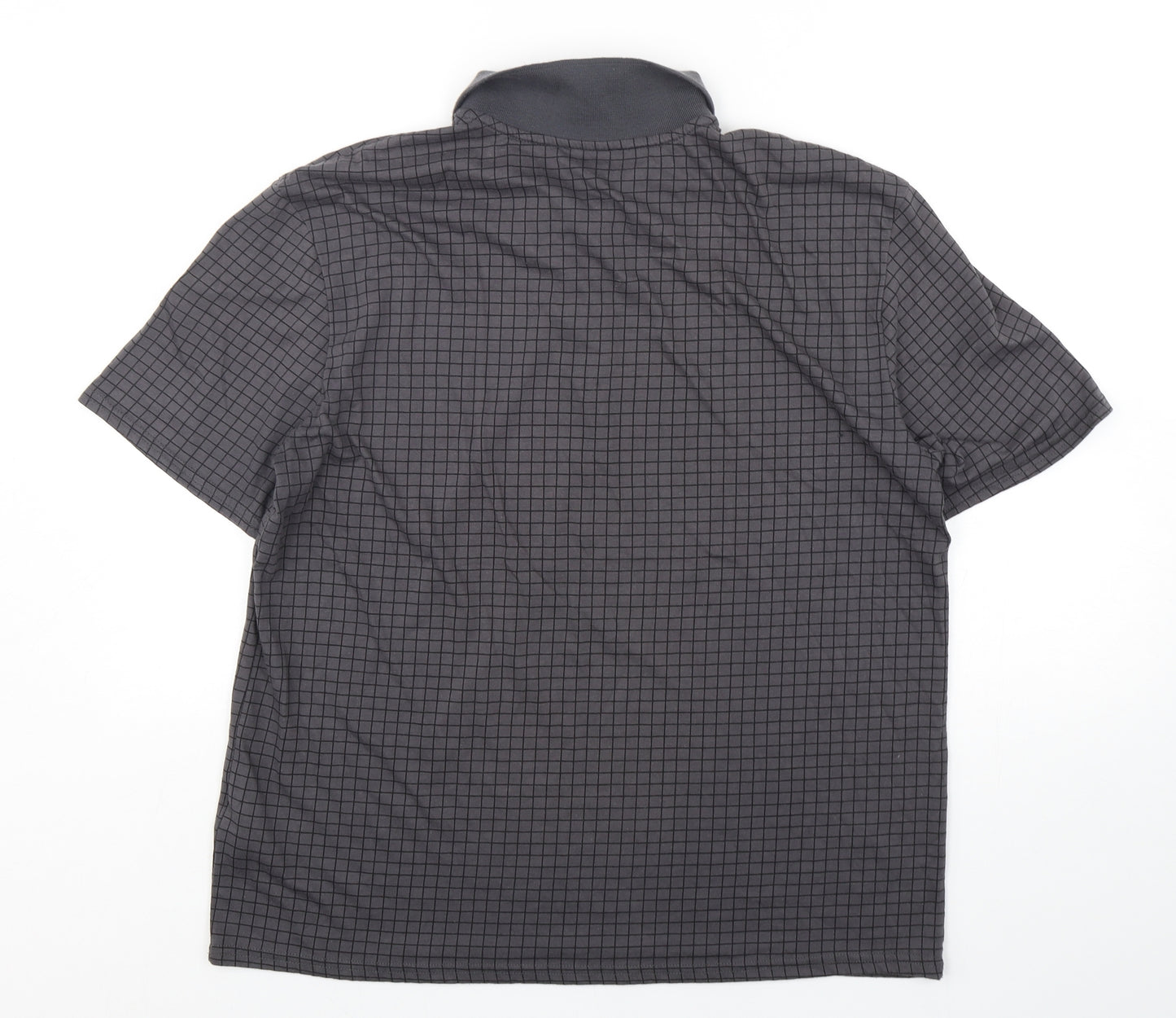 Slazenger Mens Grey Check Polyester  Polo Size XL Collared