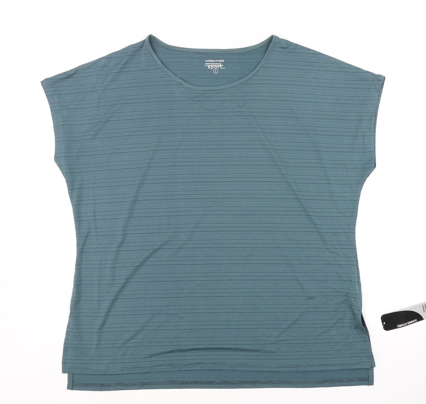 Dunnes Stores Womens Green  Polyester Basic T-Shirt Size L Round Neck