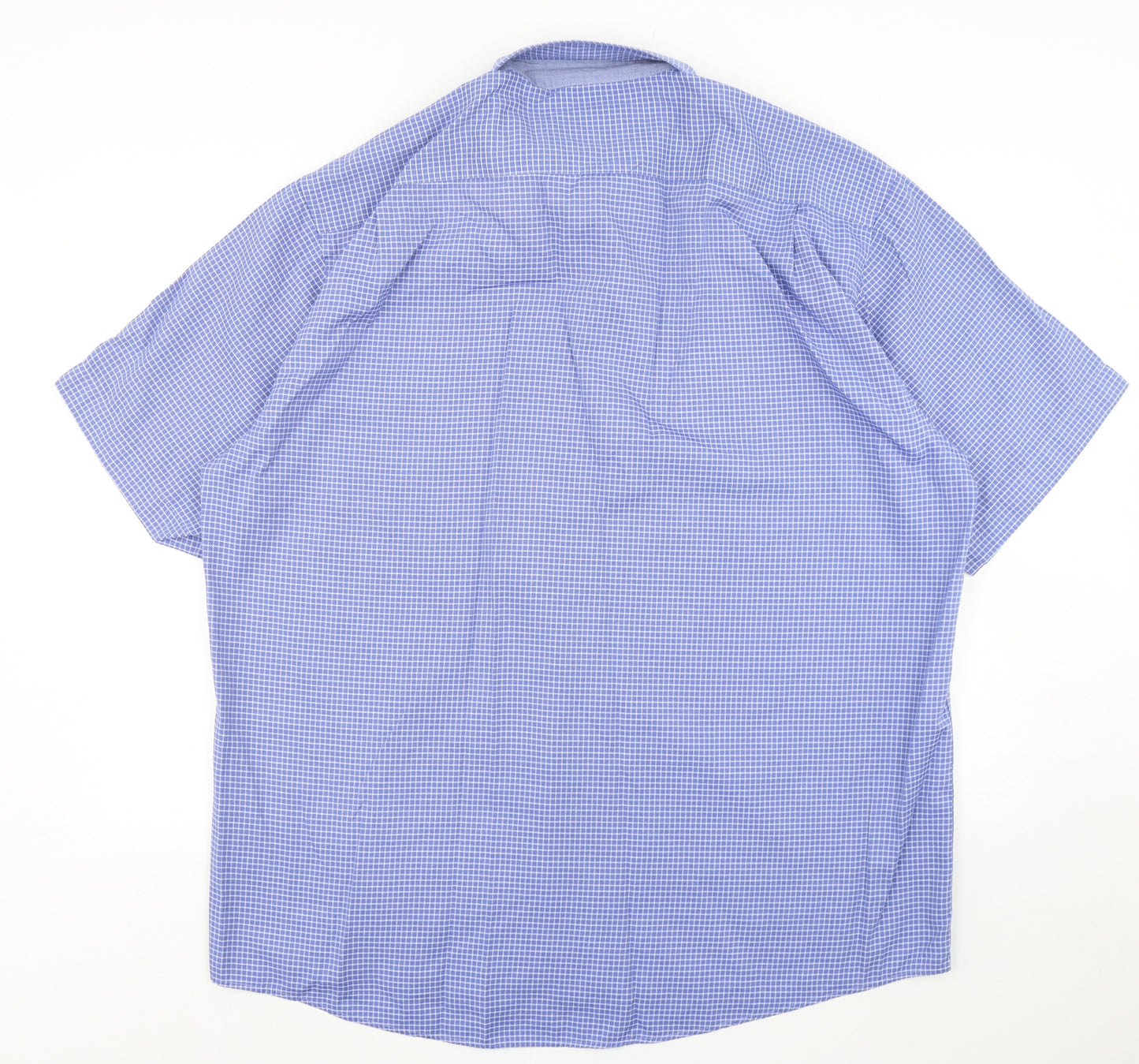 DC'S Drifter Mens Blue Check Polyester  Button-Up Size 2XL Collared