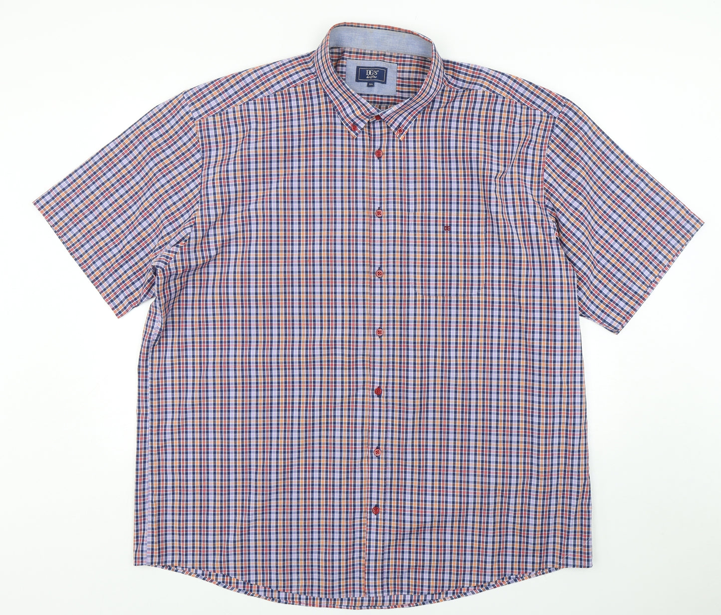 DG's drifter Mens Multicoloured Plaid Cotton  Button-Up Size 3XL Collared