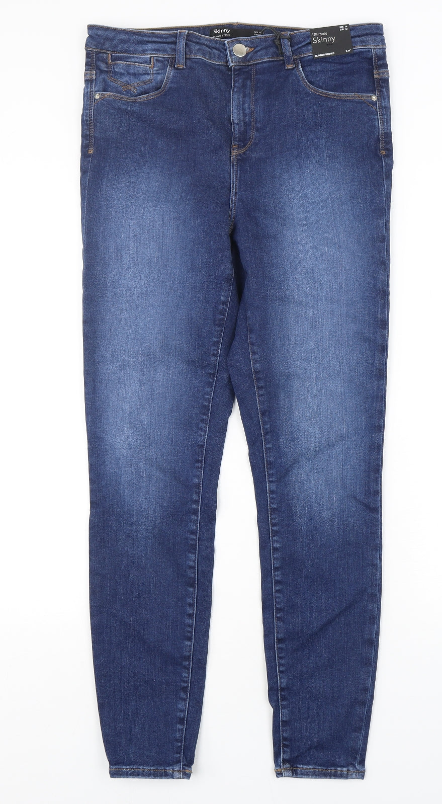 Dunnes Stores Womens Blue  Cotton Skinny Jeans Size 14 L30 in Regular