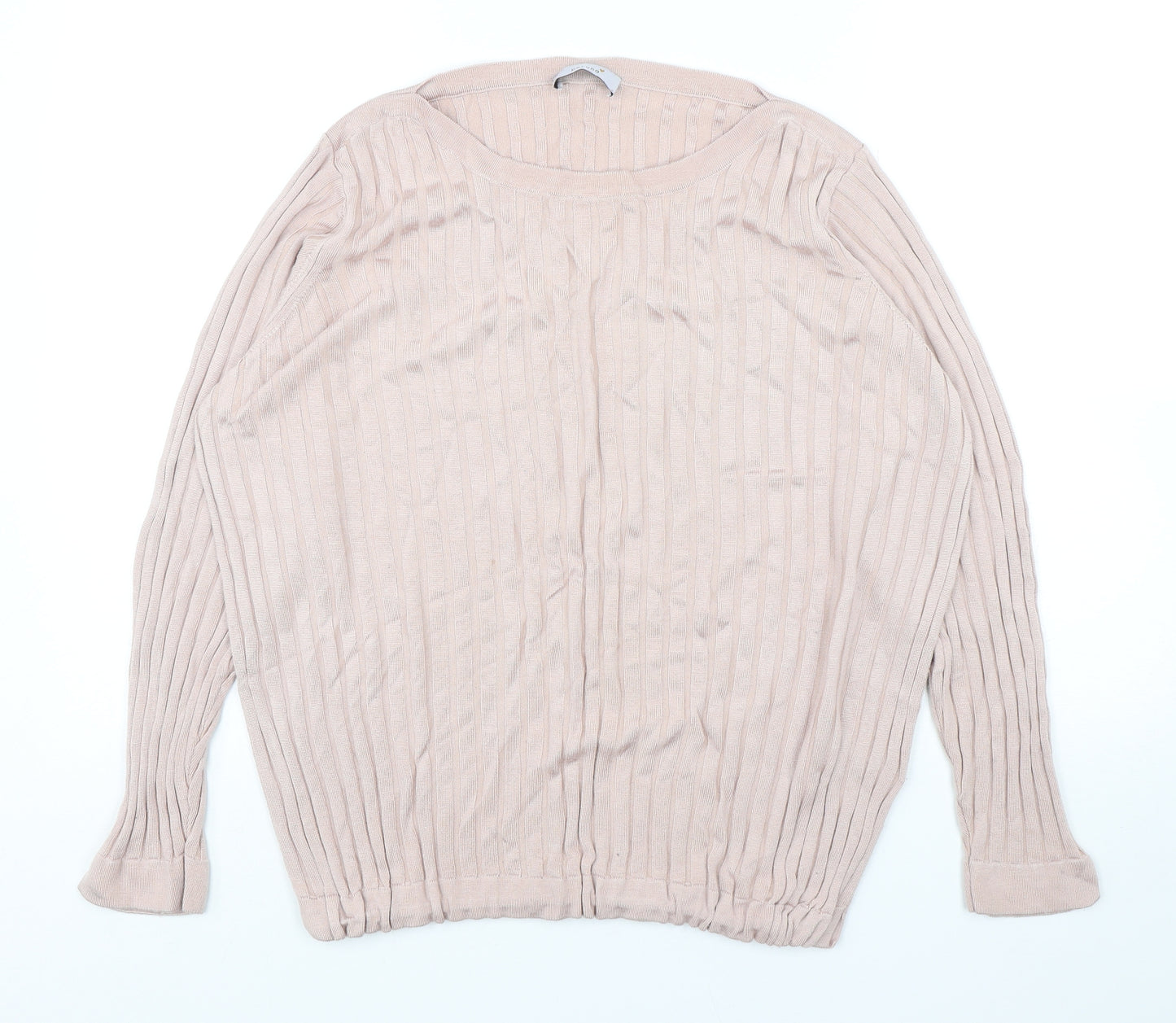 Per Una Womens Pink Round Neck  Viscose Pullover Jumper Size 20