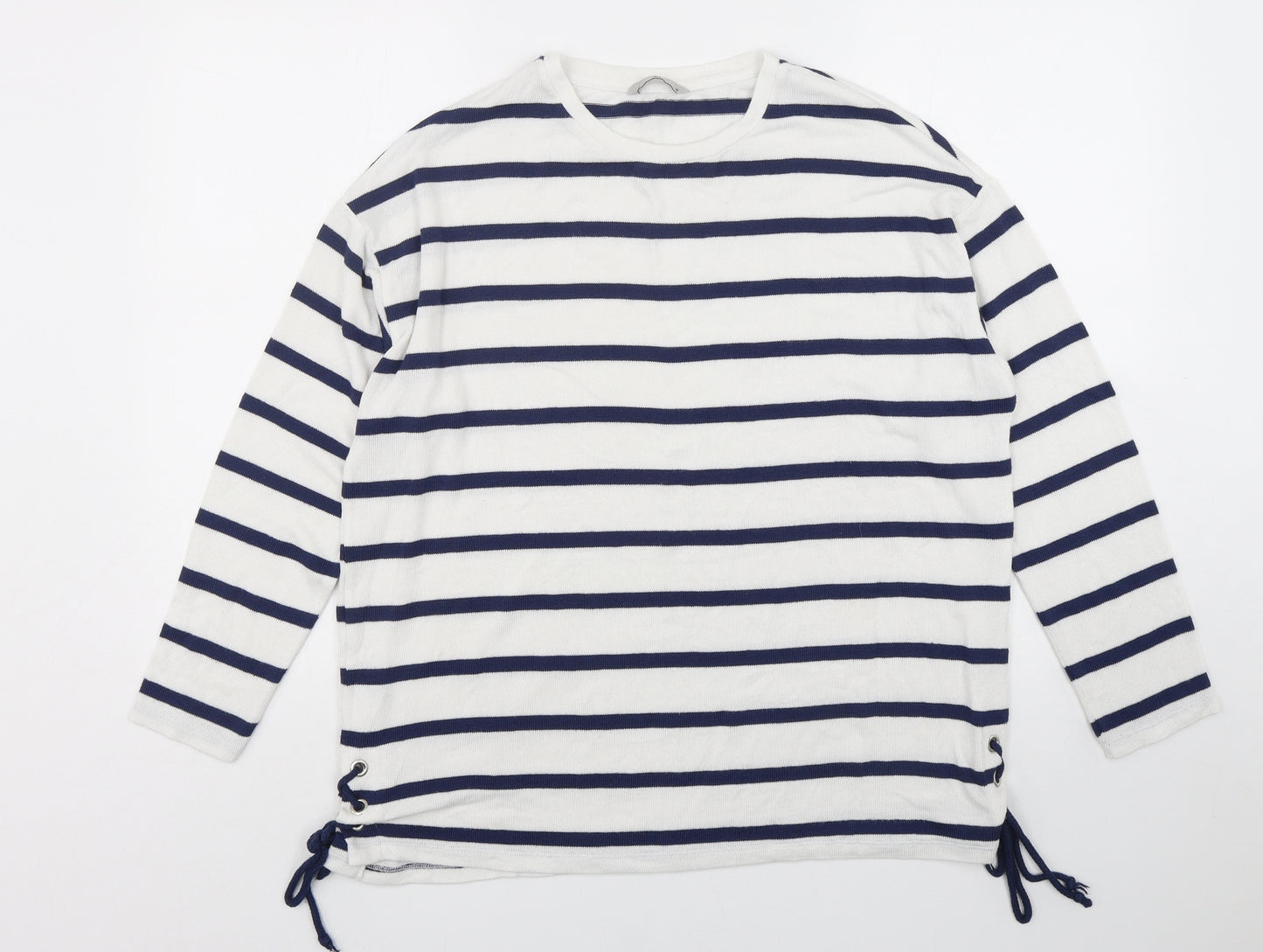 TU Womens Multicoloured Round Neck Striped Viscose Pullover Jumper Size 16