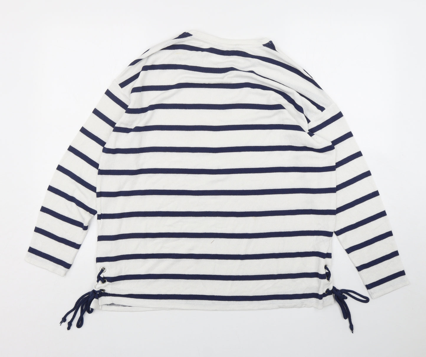 TU Womens Multicoloured Round Neck Striped Viscose Pullover Jumper Size 16