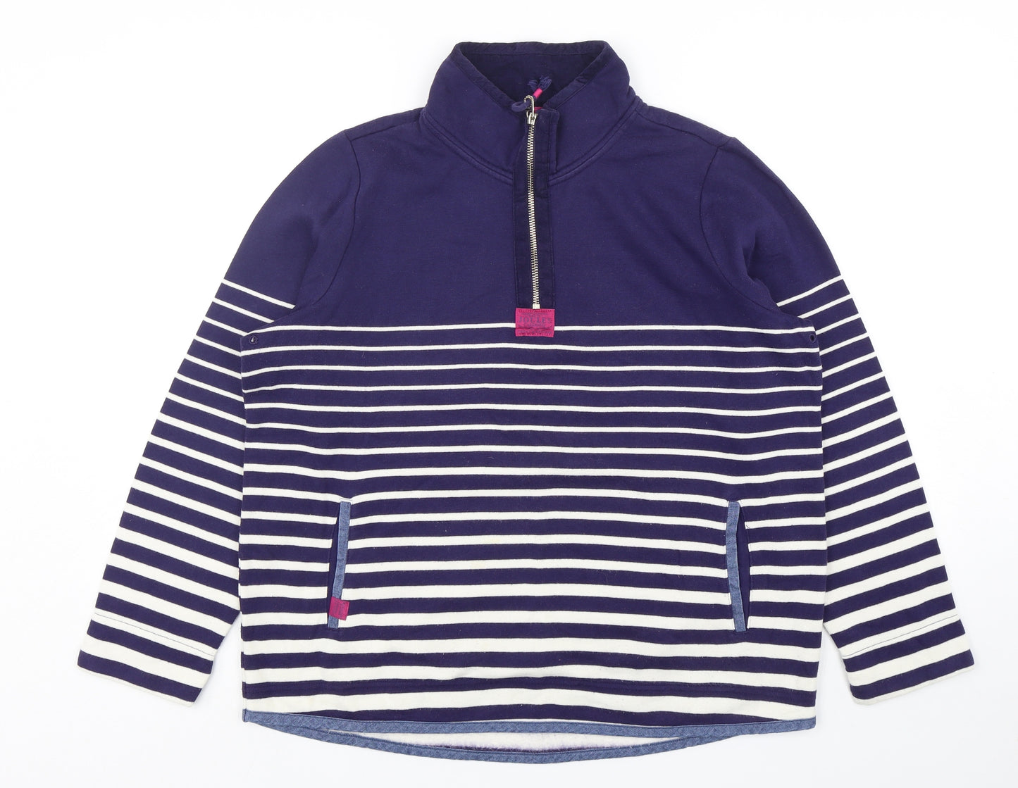 Joules Womens Multicoloured Striped Cotton Pullover Sweatshirt Size 14
