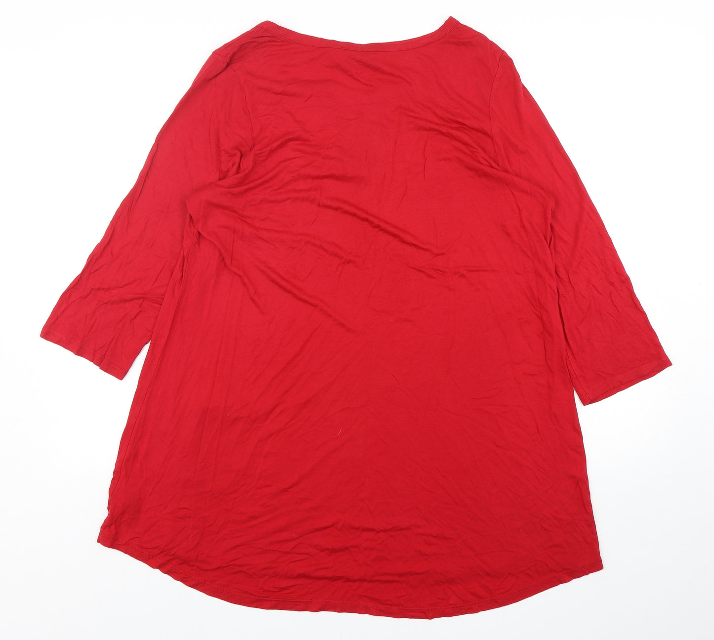 NEXT Womens Red  Viscose T-Shirt Dress  Size 16  V-Neck