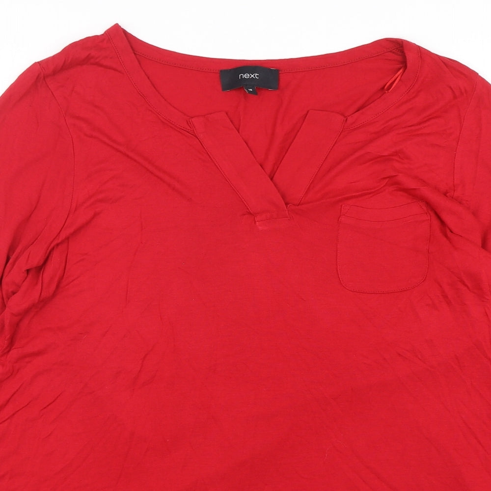 NEXT Womens Red  Viscose T-Shirt Dress  Size 16  V-Neck