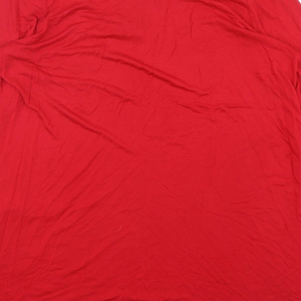 NEXT Womens Red  Viscose T-Shirt Dress  Size 16  V-Neck