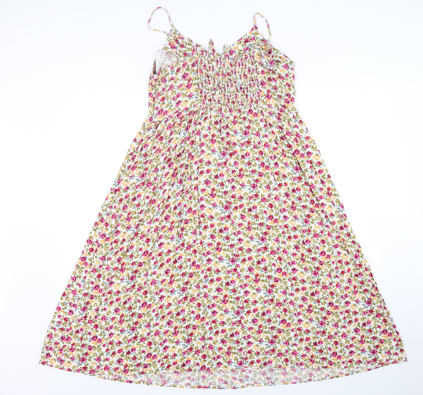New Look Womens Multicoloured Floral Viscose A-Line  Size 18  V-Neck