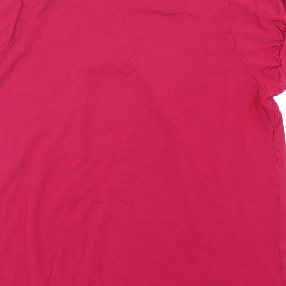 New Look Womens Pink  Viscose Basic T-Shirt Size 20 Round Neck