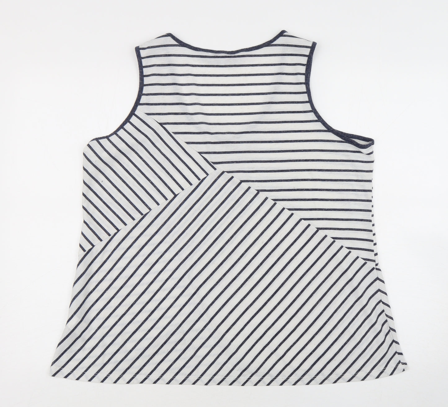 NEXT Womens Multicoloured Striped Polyester Basic Tank Size 20 V-Neck