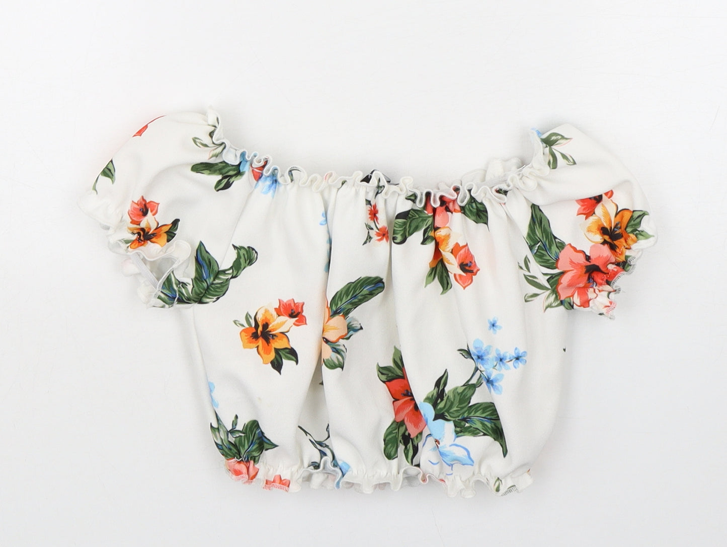 New Look Girls Multicoloured Floral Polyester Basic Blouse Size 9 Years Off the Shoulder