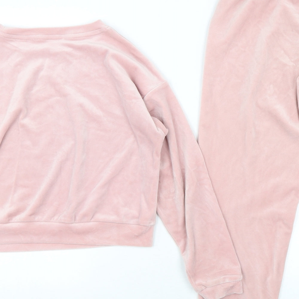 New Look Womens Pink Solid Polyester  Pyjama Set Size XS