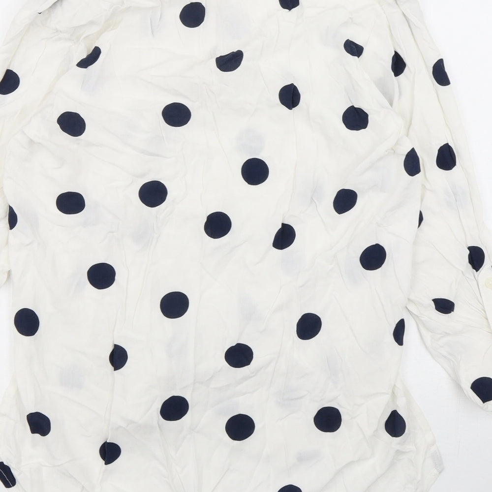 New Look Womens Multicoloured Polka Dot Polyester Basic Blouse Size 12 Collared