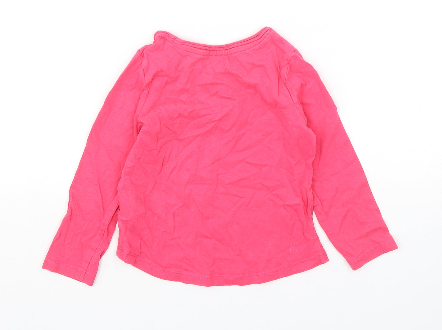 NEXT Girls Pink  Cotton Basic T-Shirt Size 12-18 Months Round Neck